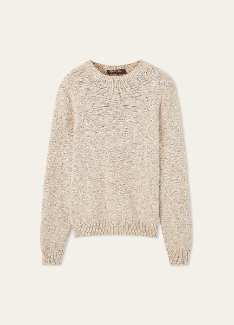 Verbania Crewneck in zijde-kasjmier hooiveld