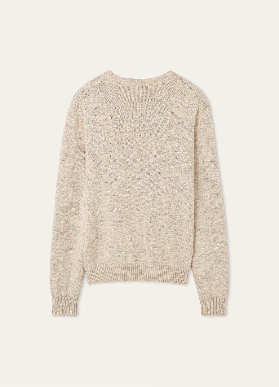 Verbania Crewneck in zijde-kasjmier hooiveld