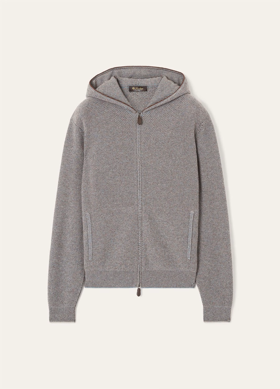 Varallo Hooded Bomber Baby Cashmere Waves On The Cliff