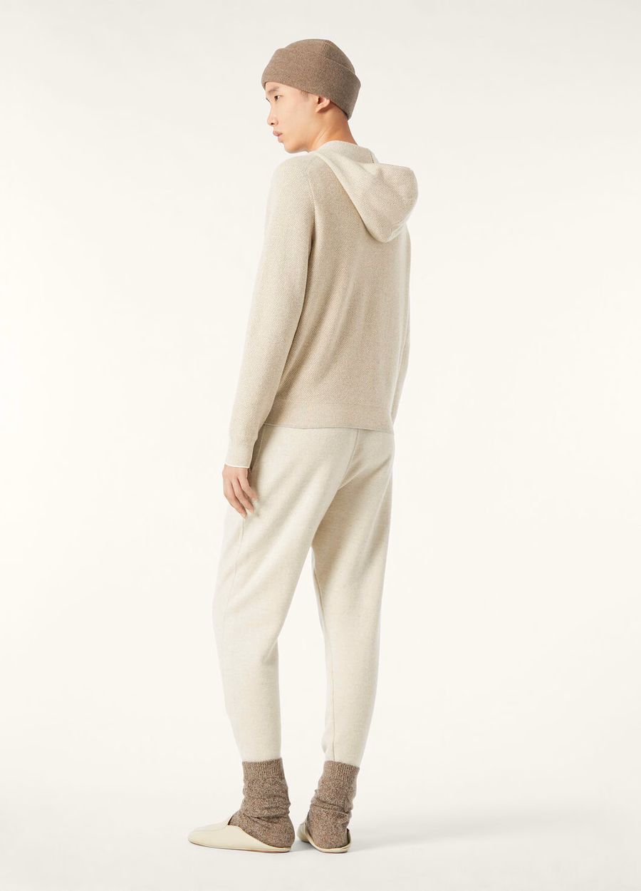 Varallo Baby Cashmere Hooded Bomber Jacket Magnolia Petale