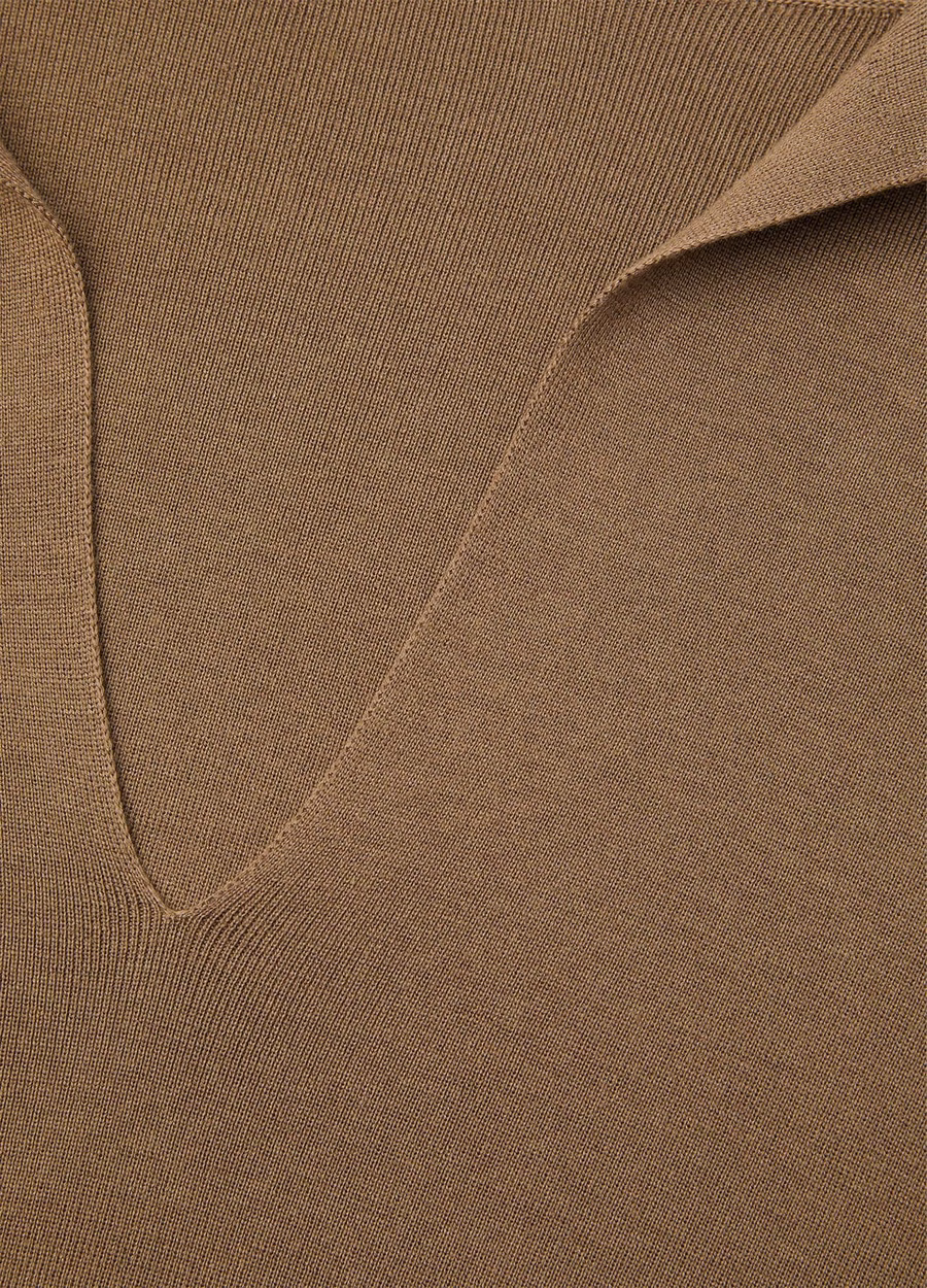 Poloshirt Siena Katoen Zijde Gerookt Hout