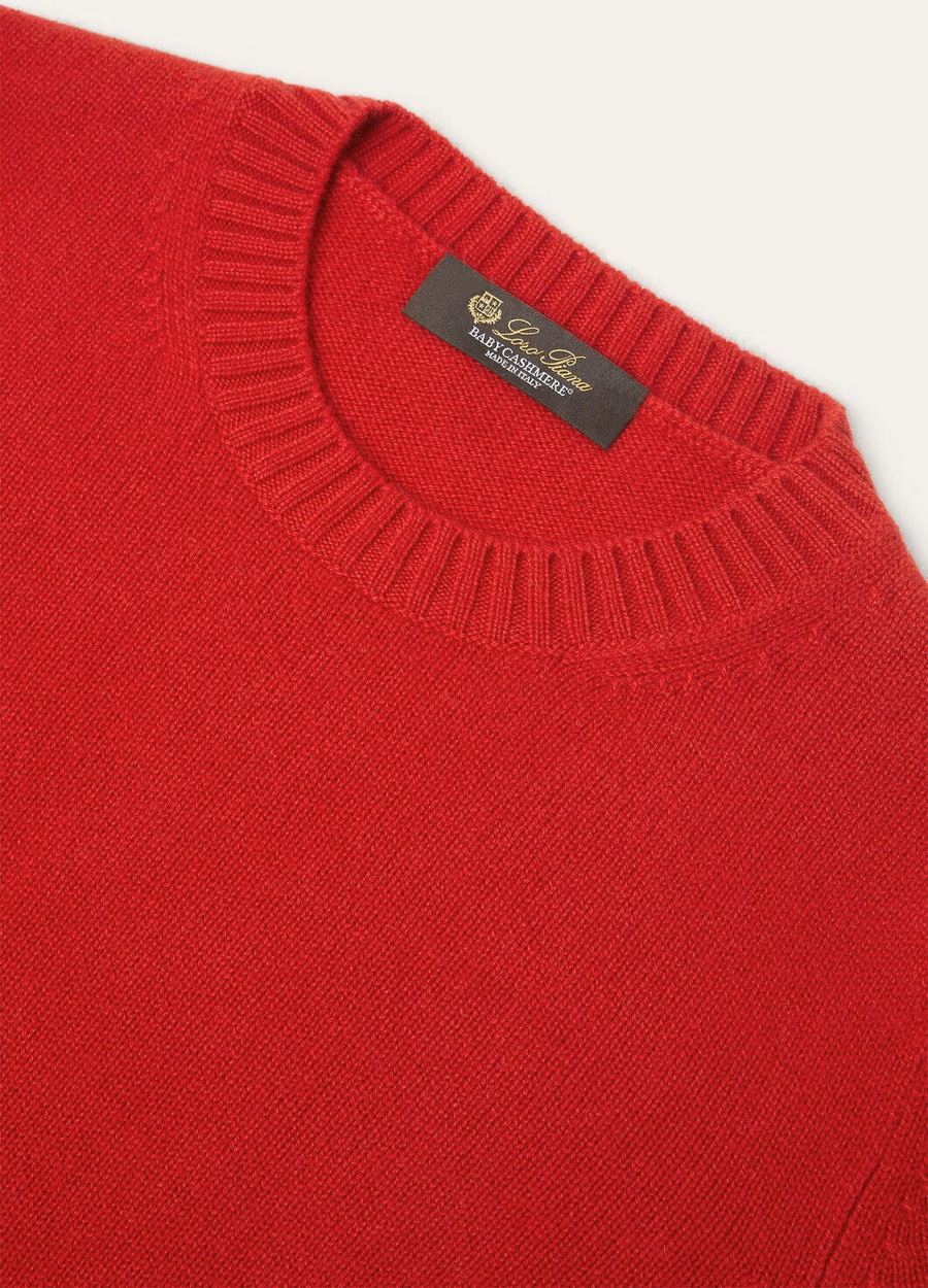 Parksville Crewneck Baby Cashmere Candy Apple Red