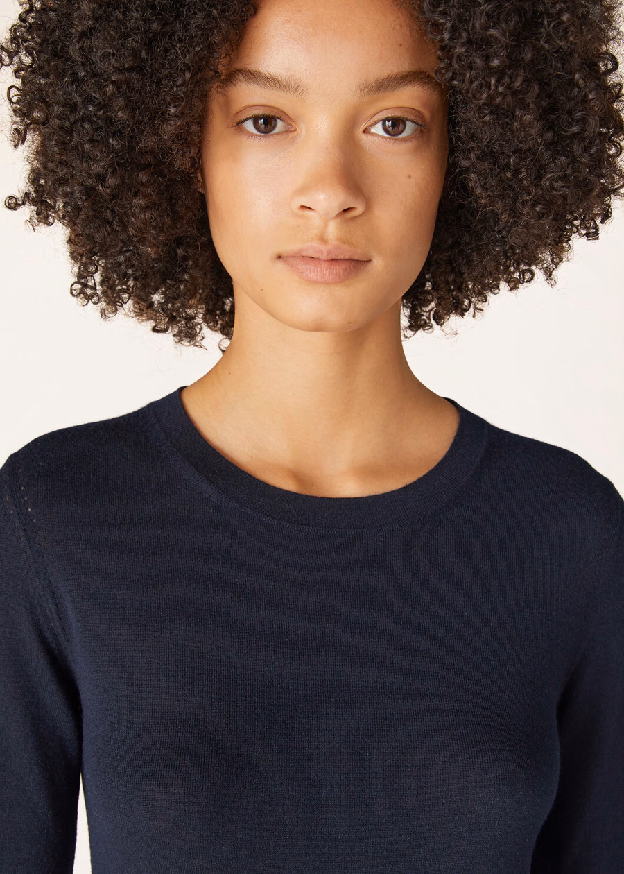 Neo Piuma Crewneck Kasjmier Marineblauw