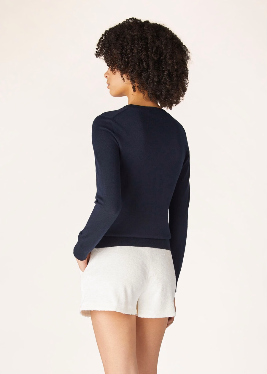 Neo Piuma Crewneck Kasjmier Marineblauw