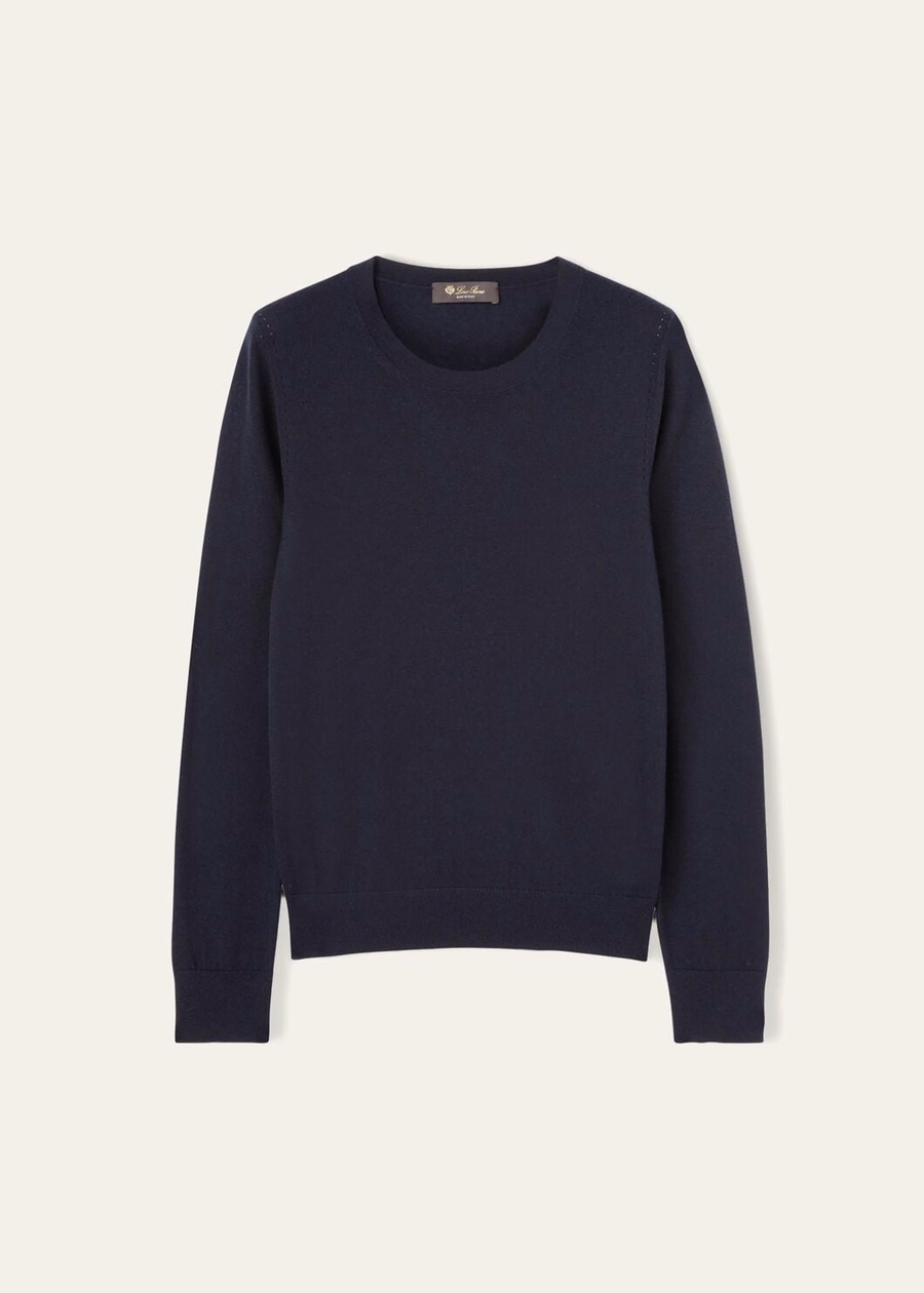 Neo Piuma Crewneck Kasjmier Marineblauw