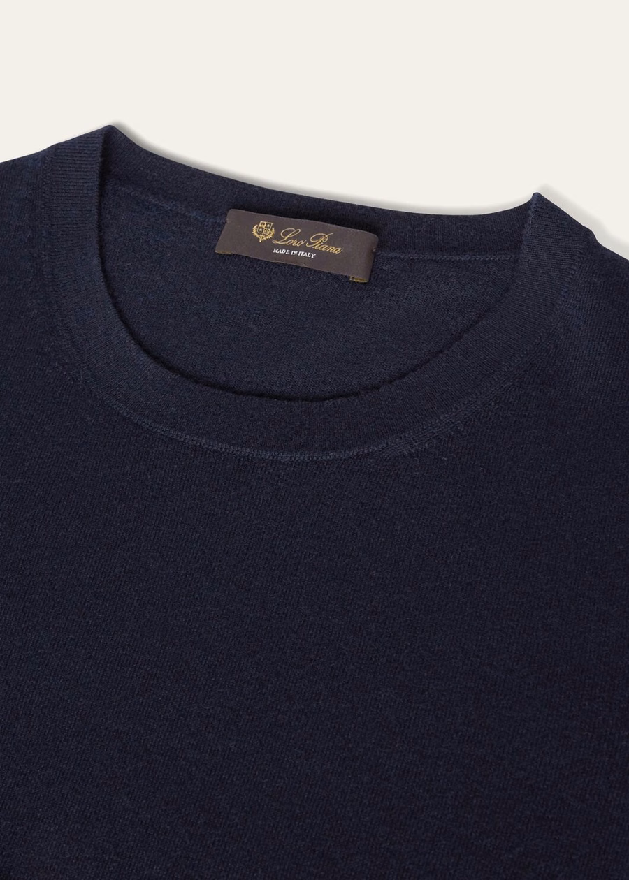 Neo Piuma Crewneck Kasjmier Marineblauw