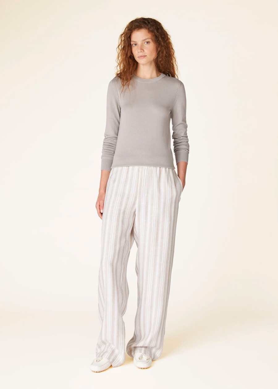 Neo Piuma Crewneck Cashmere Azure Grey/Denim Blue