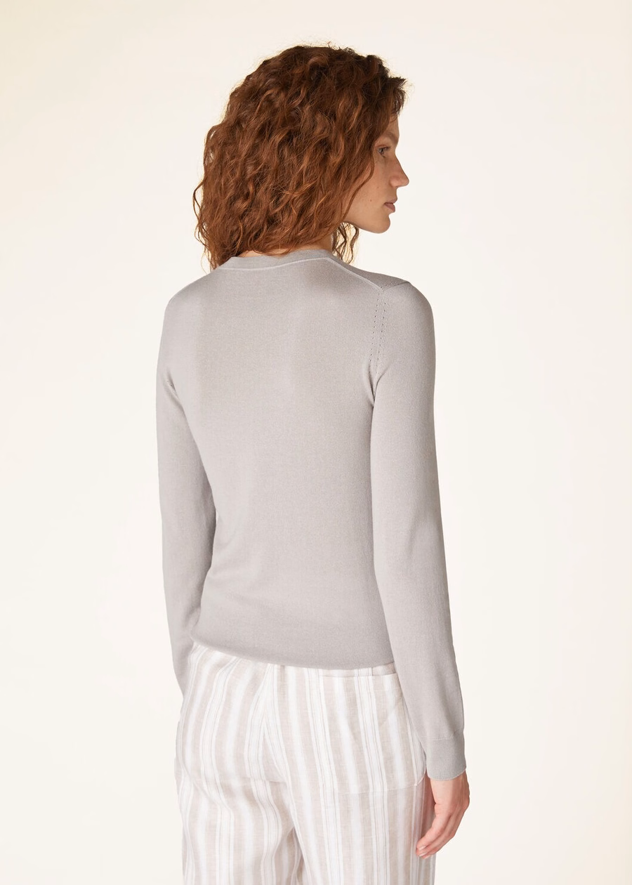 Neo Piuma Crewneck Cashmere Azure Grey/Denim Blue