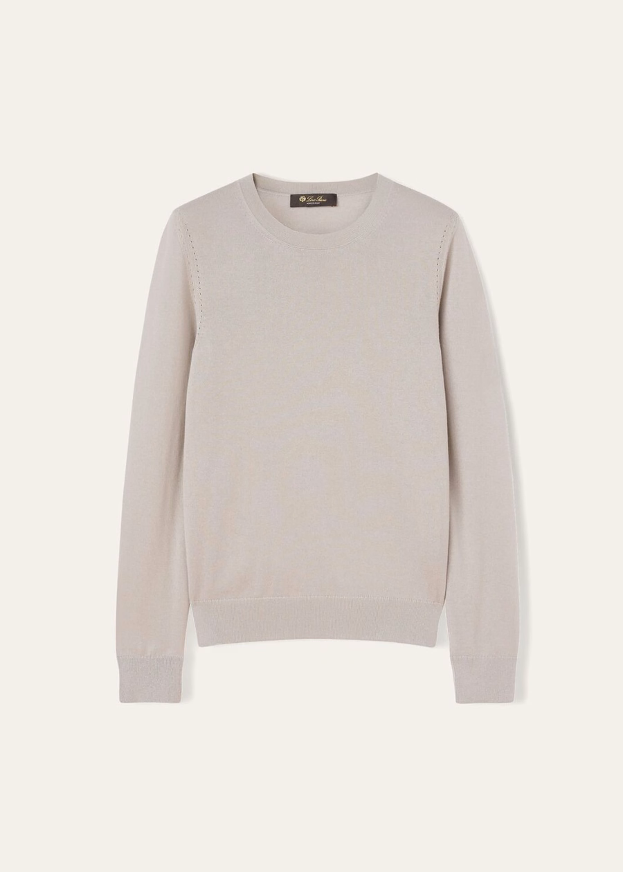 Neo Piuma Crewneck Cashmere Azure Grey/Denim Blue