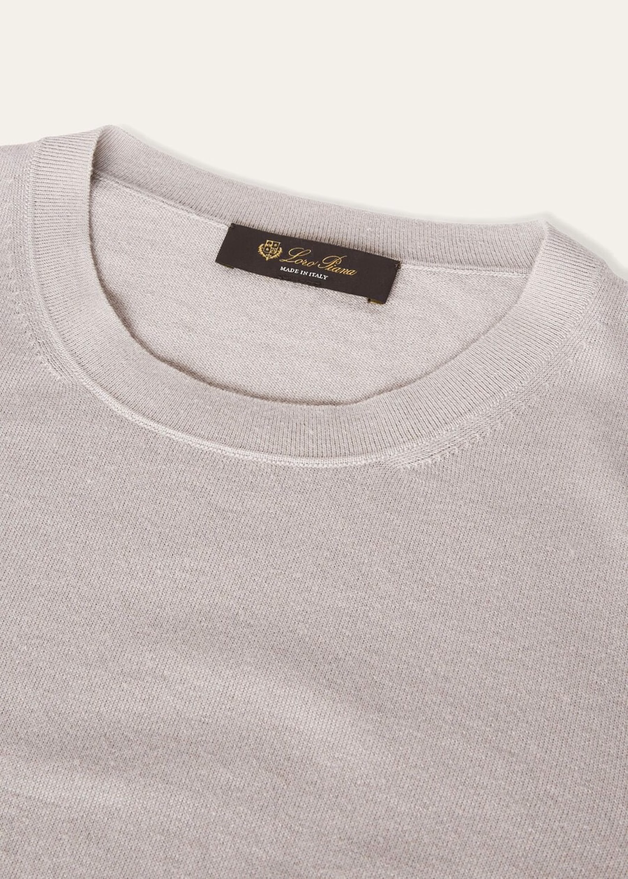 Neo Piuma Crewneck Cashmere Azure Grey/Denim Blue