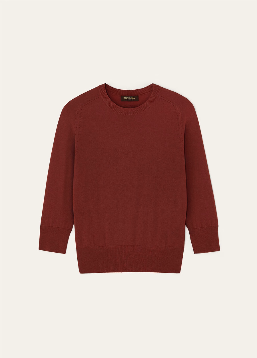Piuma Crewneck Kasjmier Diep Bordeauxrood