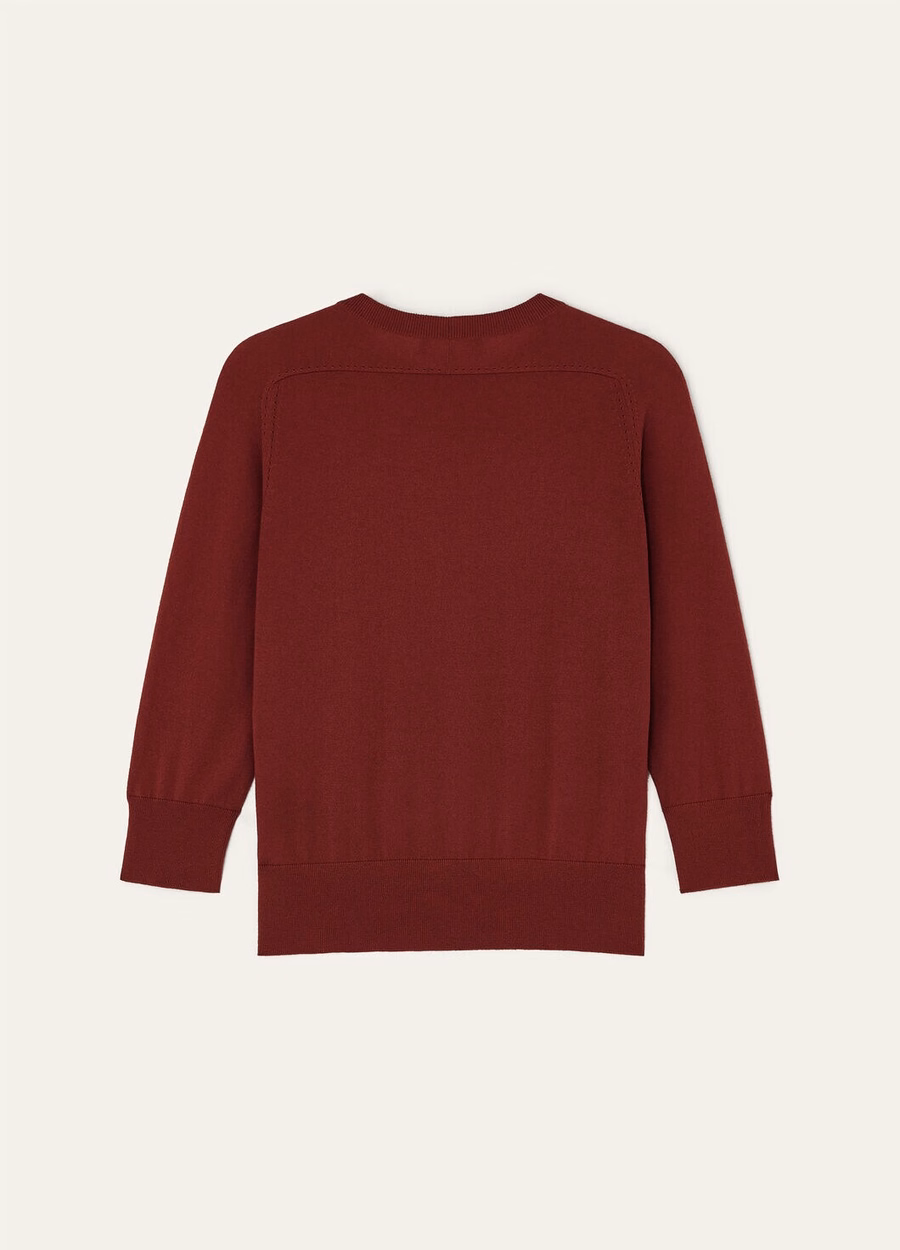 Piuma Crewneck Kasjmier Diep Bordeauxrood