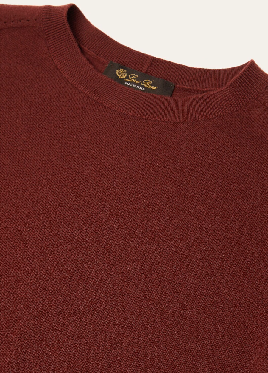 Piuma Crewneck Kasjmier Diep Bordeauxrood