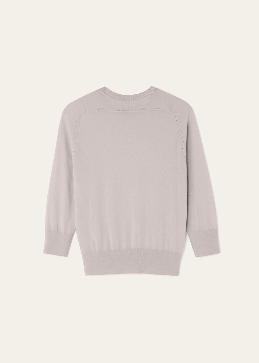 Piuma Crewneck Cashmere Azure Grey/Denim Blue