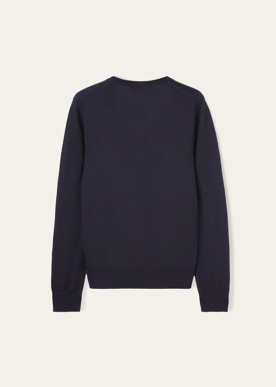 Nieuwe Piuma V-Deck Cashmere Marineblauw