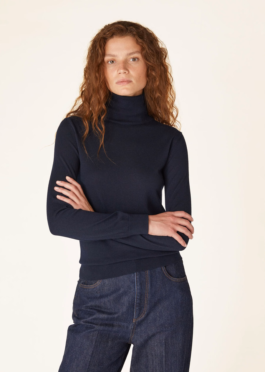 Neo Piuma coltrui van kasjmier in marineblauw