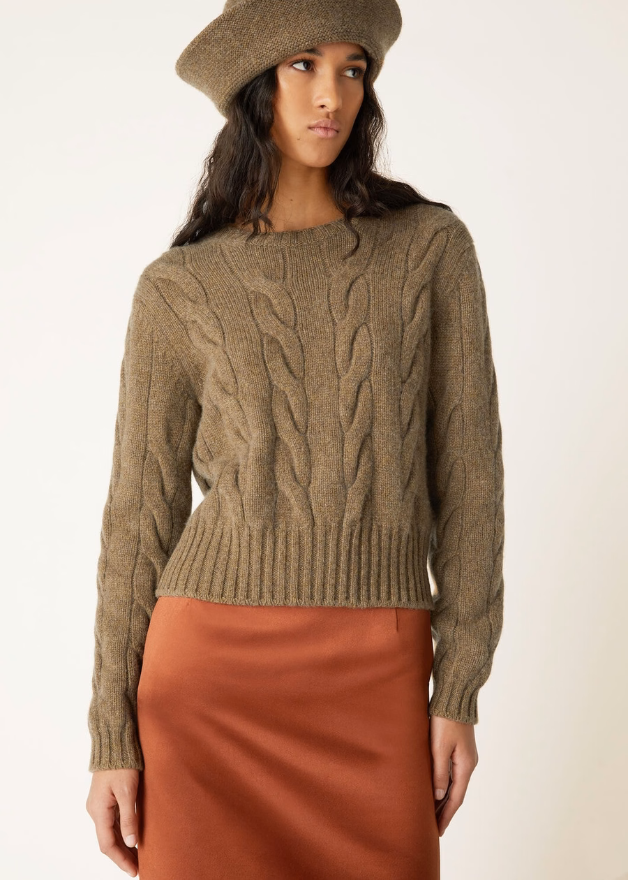 Napier Crewneck Baby Cashmere Coarsehair® Tundra Melange