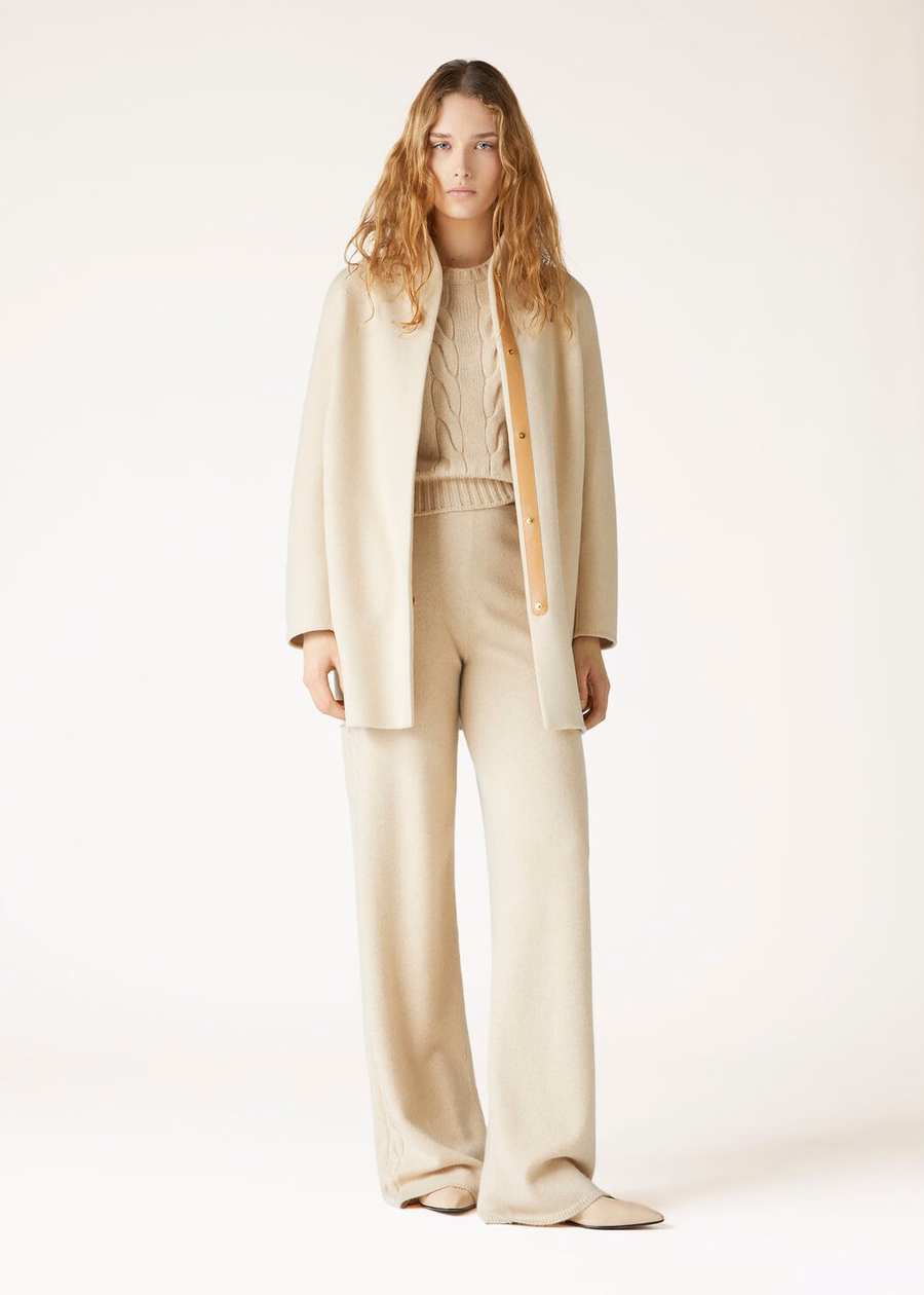 Napier Crewneck Baby Cashmere Coarsehair® Cream Cashmere Melange