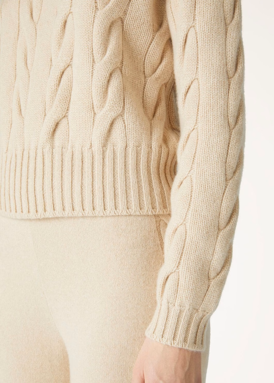 Napier Crewneck Baby Cashmere Coarsehair® Cream Cashmere Melange