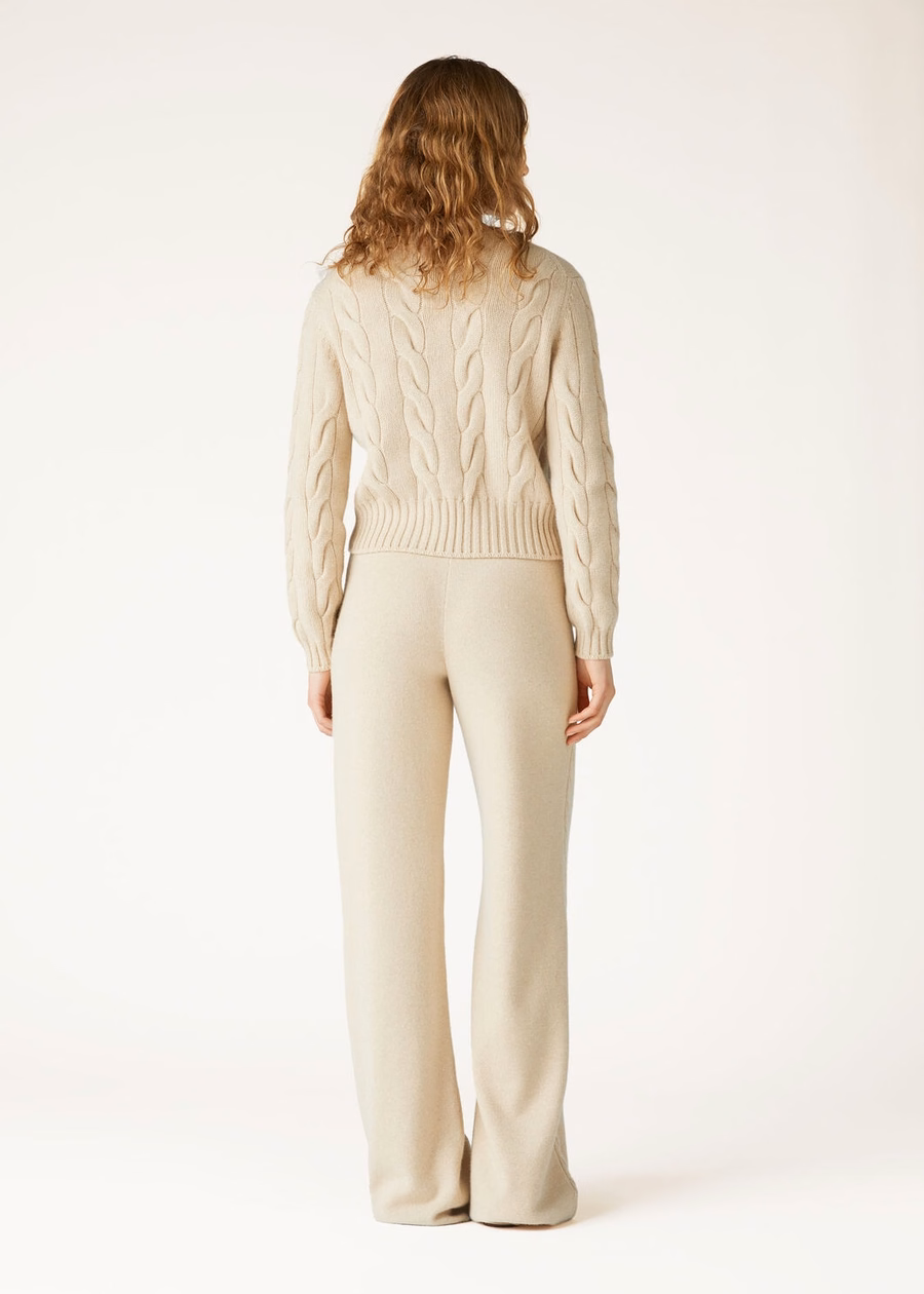 Napier Crewneck Baby Cashmere Coarsehair® Cream Cashmere Melange