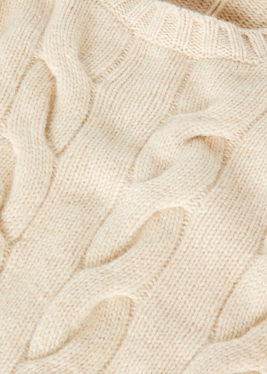 Napier Crewneck Baby Cashmere Coarsehair® Cream Cashmere Melange