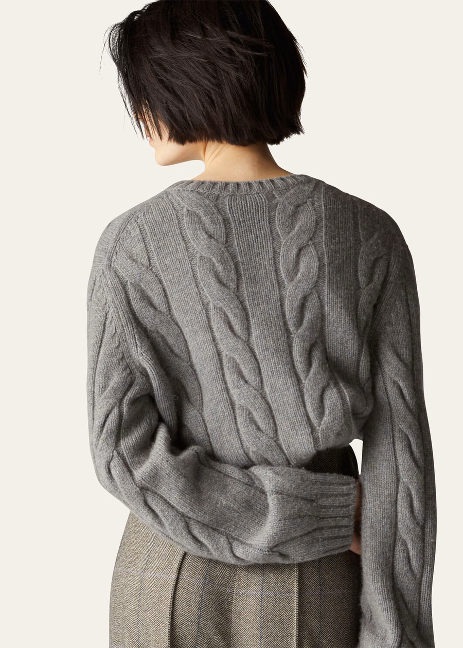 Napier Crewneck Baby Cashmere Coarsehair® Cayenne Melange/North Sea