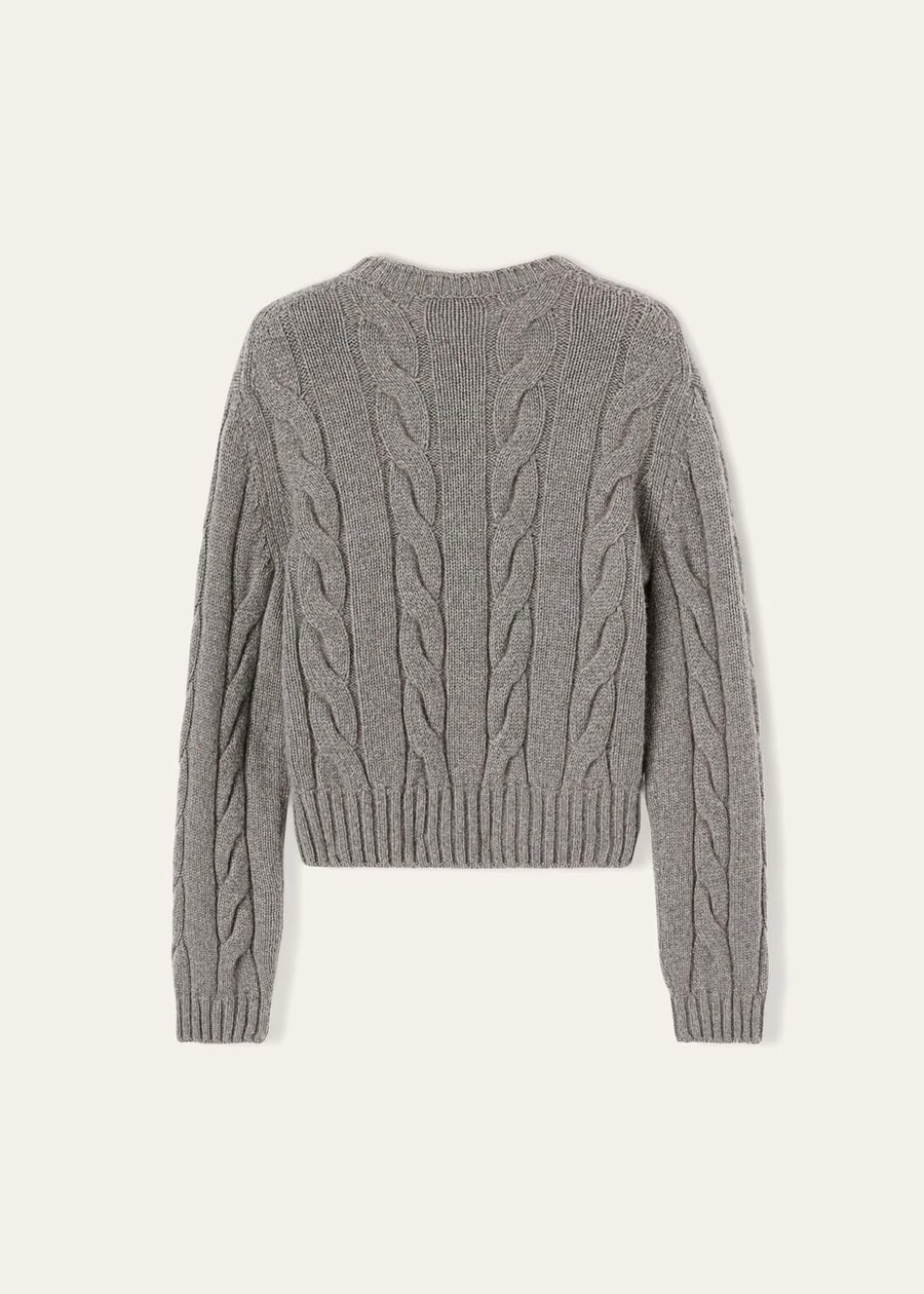 Napier Crewneck Baby Cashmere Coarsehair® Cayenne Melange/North Sea