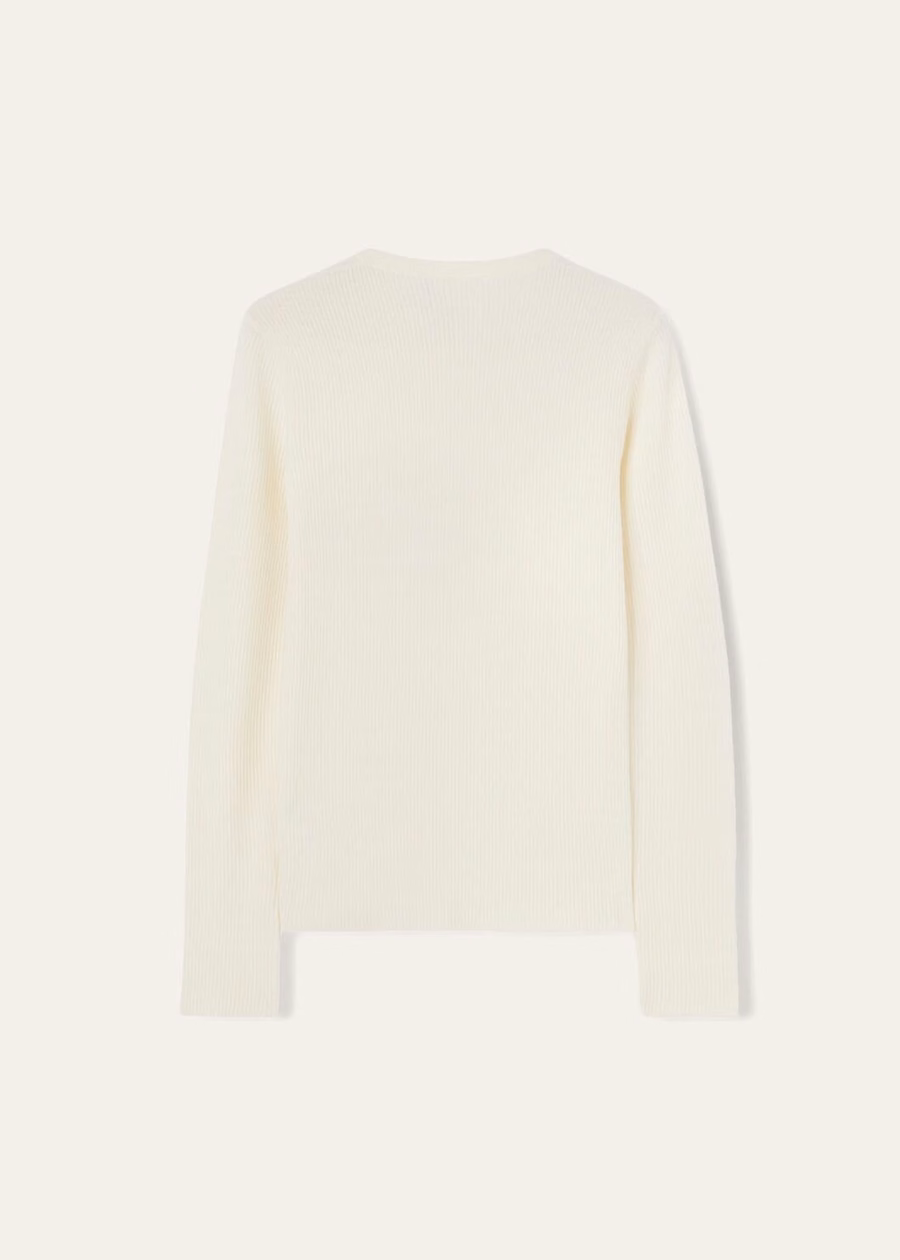 Taupo Virgin Wool Nougat Crewneck