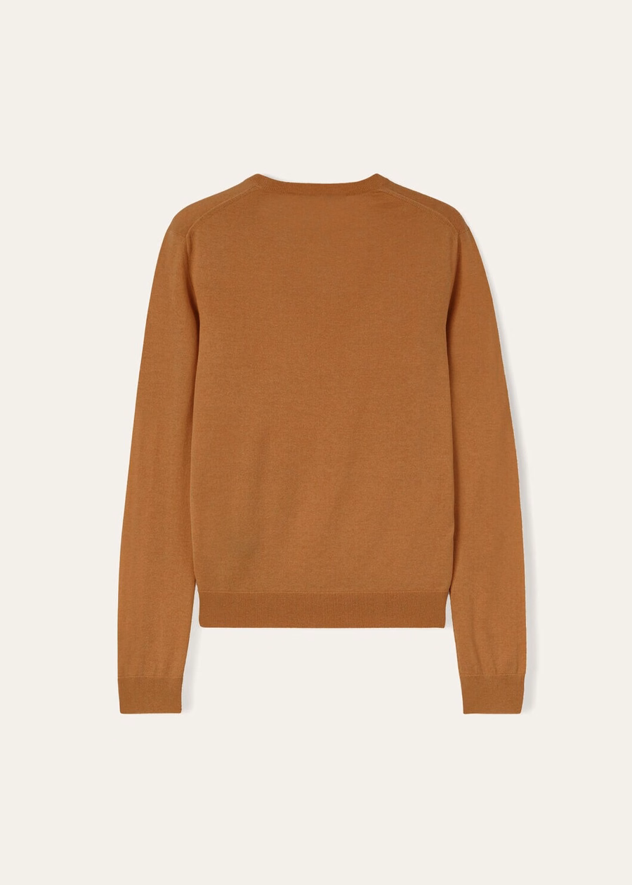 V-hals Vicuña Naturel Donker Vicuña