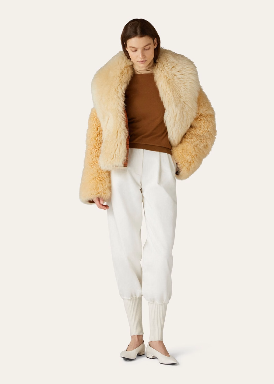 Vicuña met ronde hals Naturel donker Vicuña
