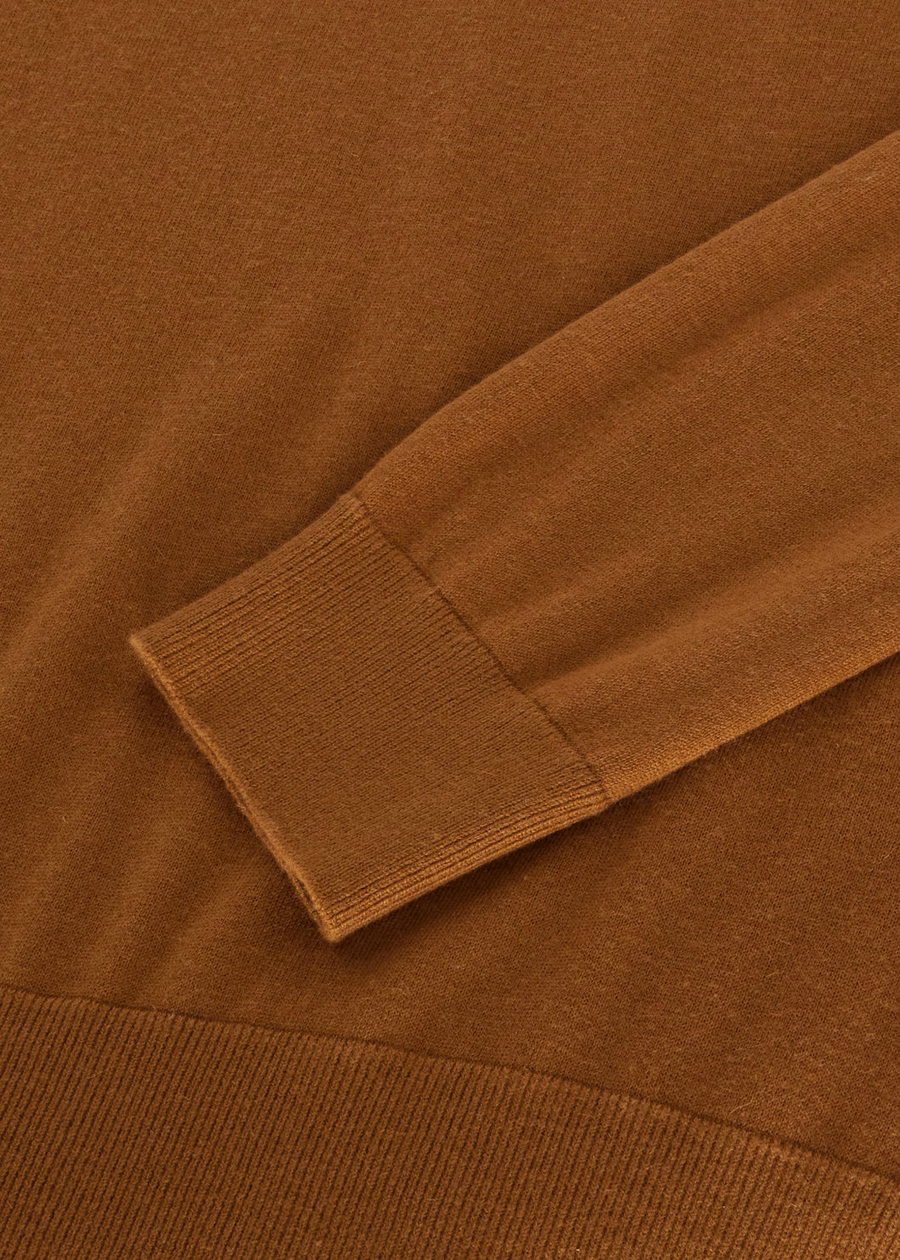 Vicuña met ronde hals Naturel donker Vicuña