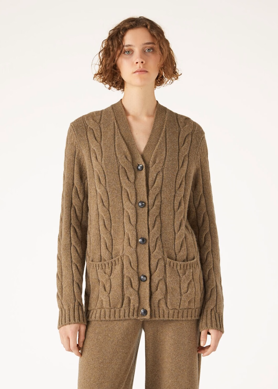 Napier Cardigan Baby Cashmere Coarsehair® Tundra Melange