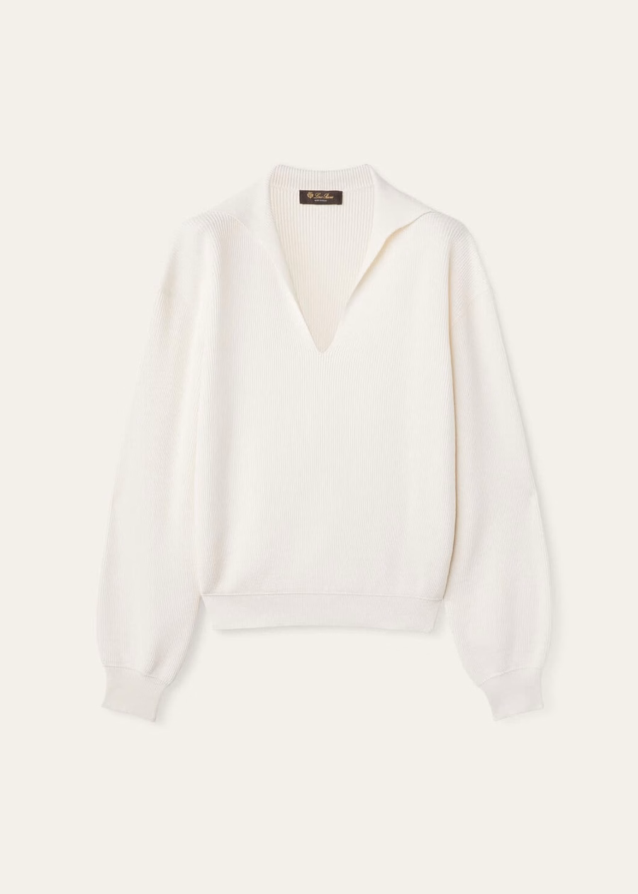 Tazawa katoenen poloshirt wit