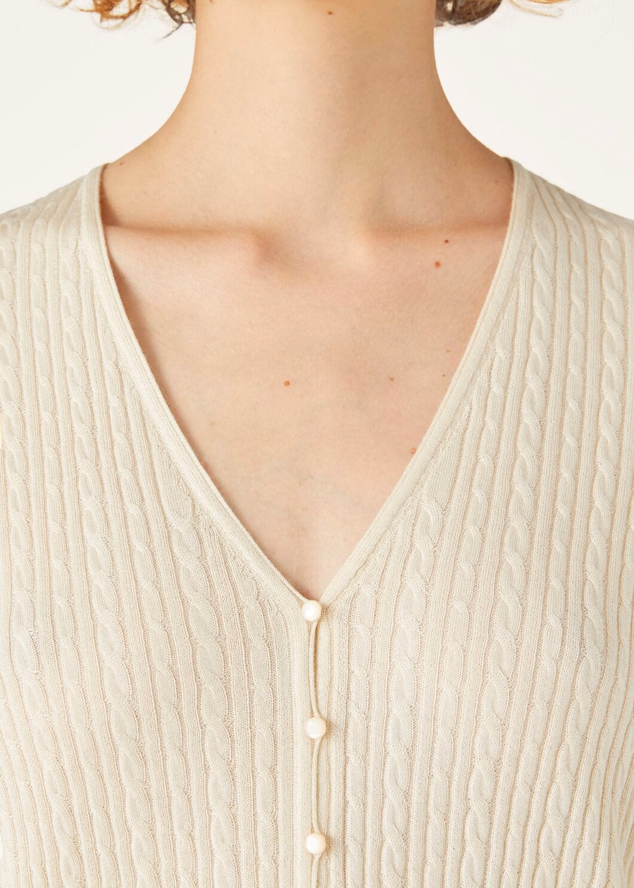 Rimella Cardigan Crème Kasjmier, Kasjmier