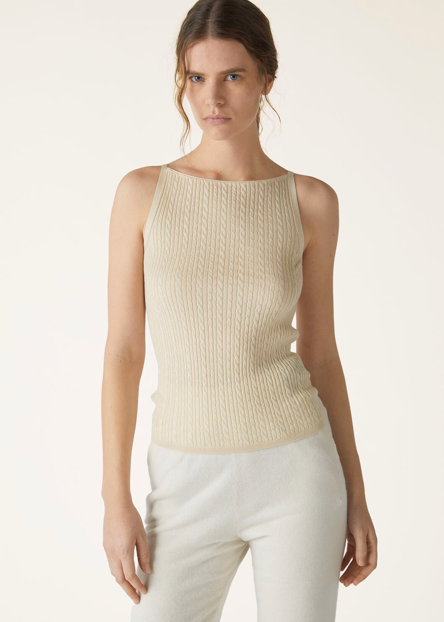 Rimella Top Silk Cashmere Cashew Cream