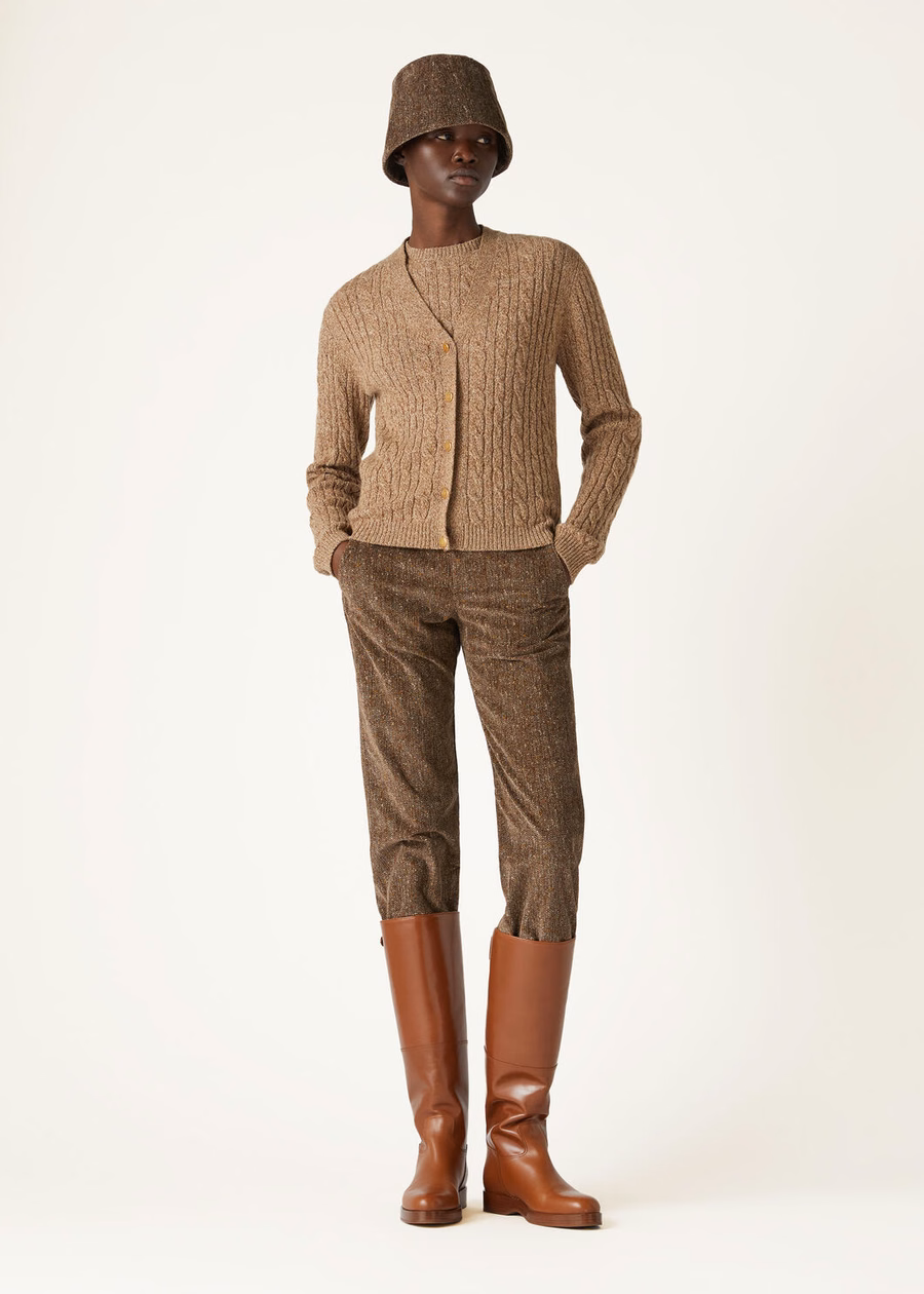 Cardigan Treccia Baby Cashmere Goudkleurig/Gingerbread Goud