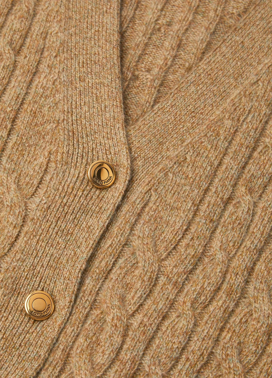 Treccia Cardigan Baby Cashmere Rauwe Honing Melange/Rozemarijn Infusie