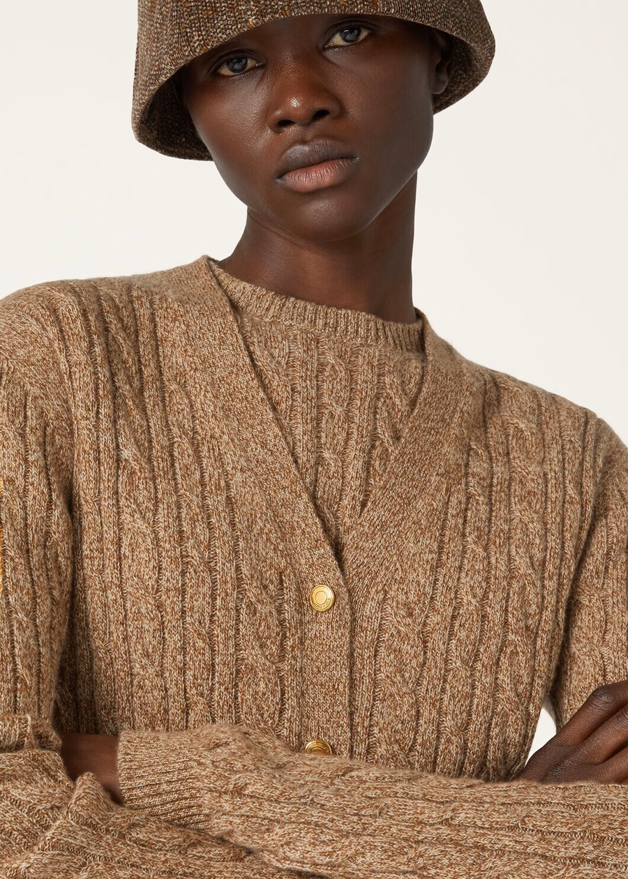 Cardigan Treccia Baby Cashmere Goudkleurig/Gingerbread Goud