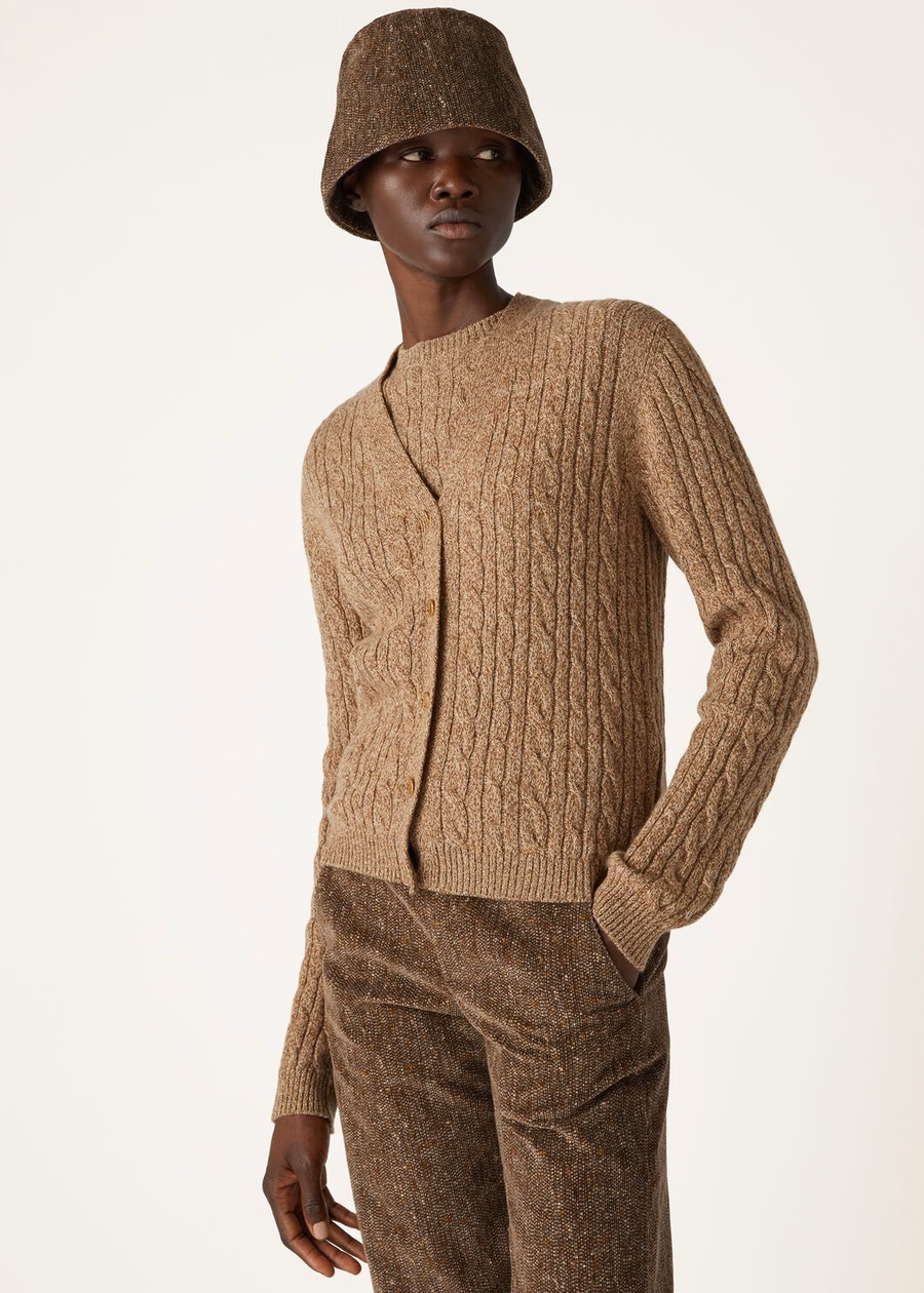 Cardigan Treccia Baby Cashmere Goudkleurig/Gingerbread Goud
