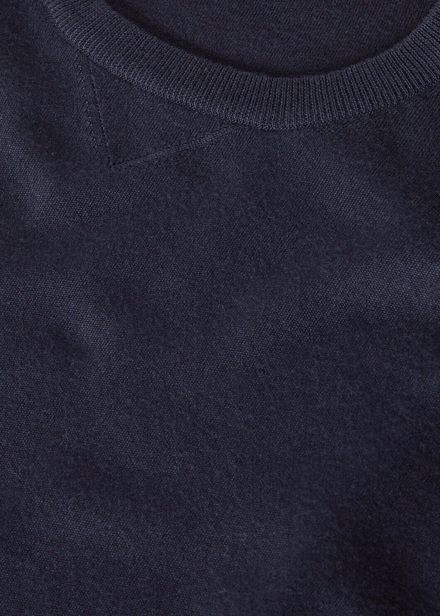 Balfour Crewneck Zijde Kasjmier Scheerwol Marineblauw