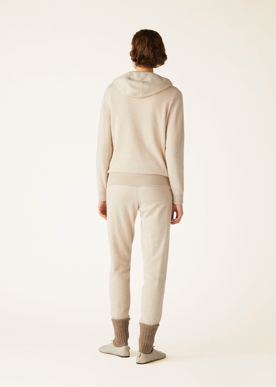 Duo Hooded Bomber Sweater Natuurlijk Kasjmier Koffer/Nougat