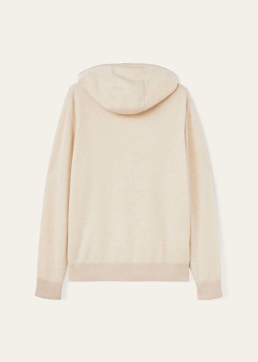 Duo Hooded Bomber Sweater Natuurlijk Kasjmier Koffer/Nougat