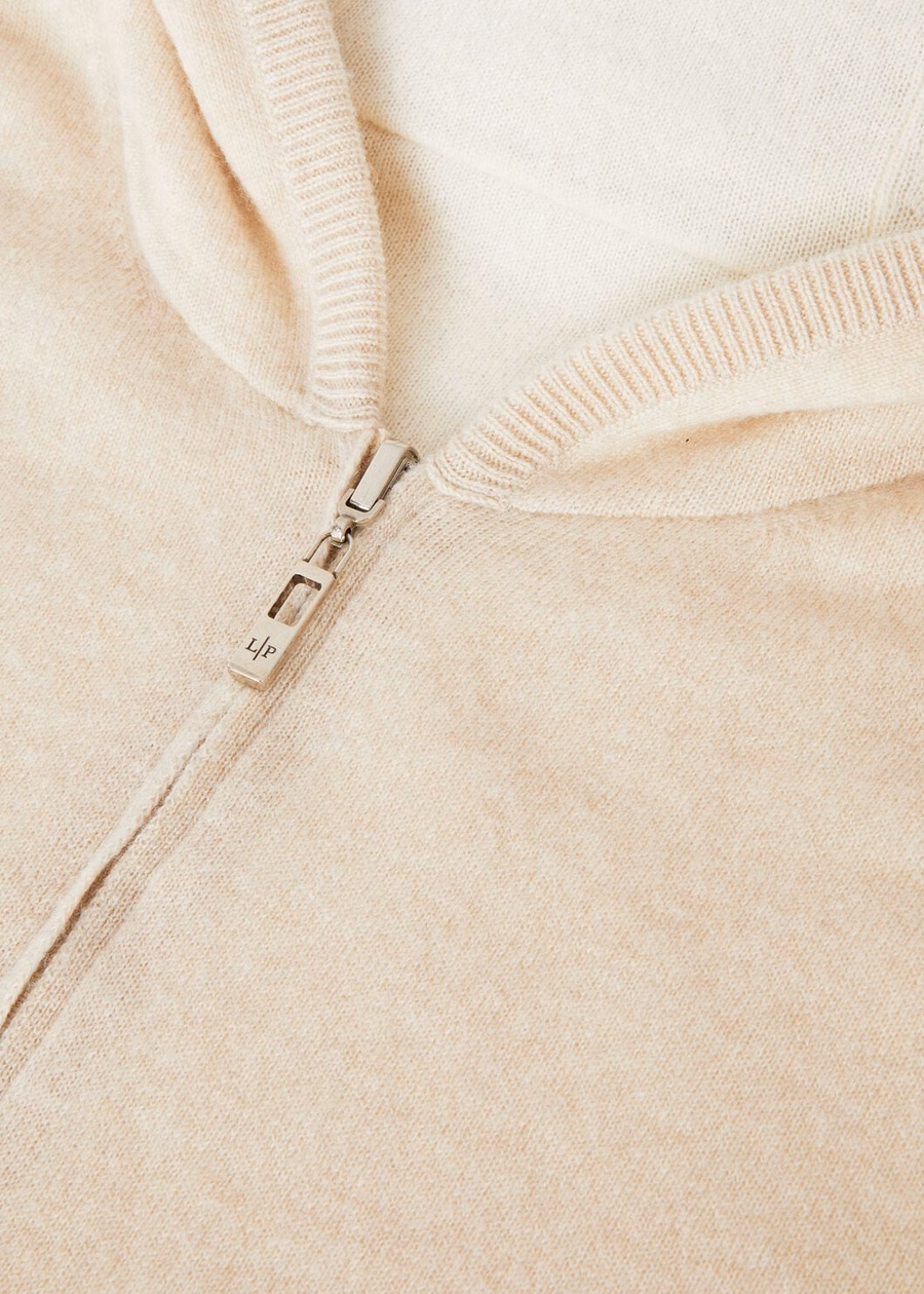 Duo Hooded Bomber Sweater Natuurlijk Kasjmier Koffer/Nougat