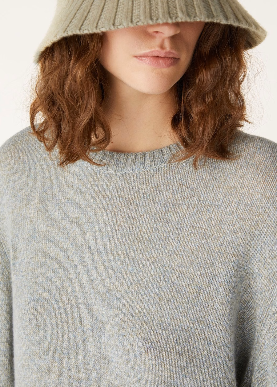 Cellio Crewneck Baby Cashmere White Snow/Stardust Blue Melange