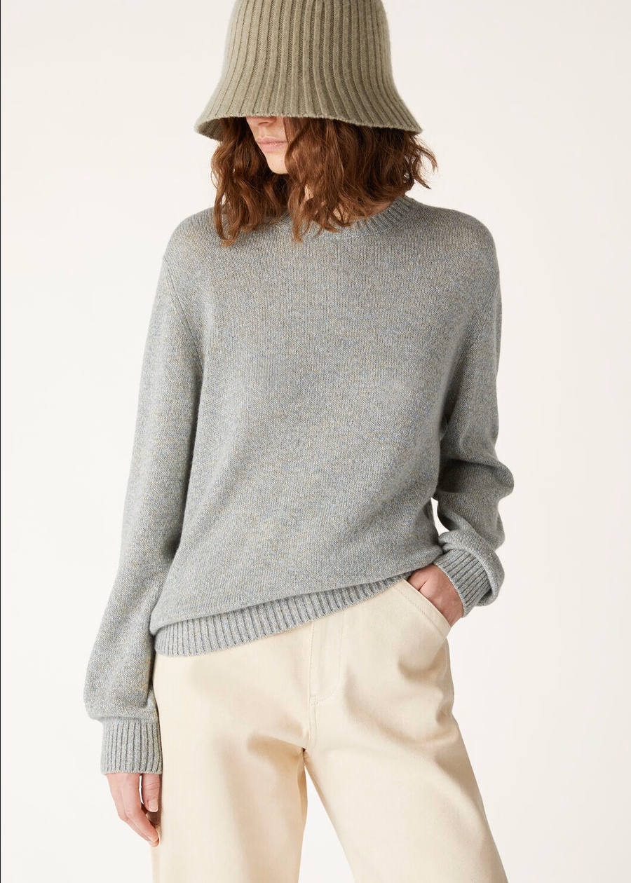 Cellio Crewneck Baby Cashmere White Snow/Stardust Blue Melange