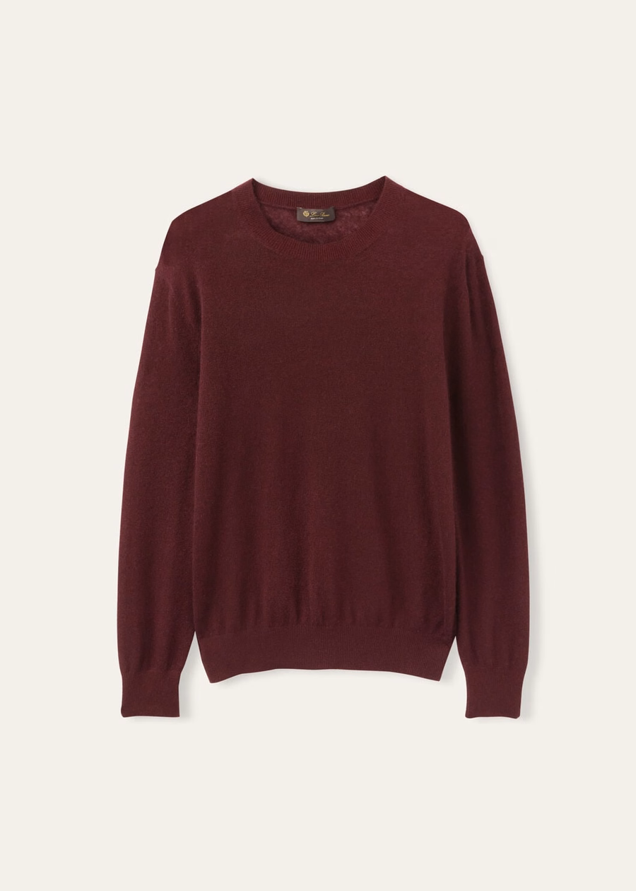 Camino Crewneck Zijde Kasjmier Granaat Elegantie