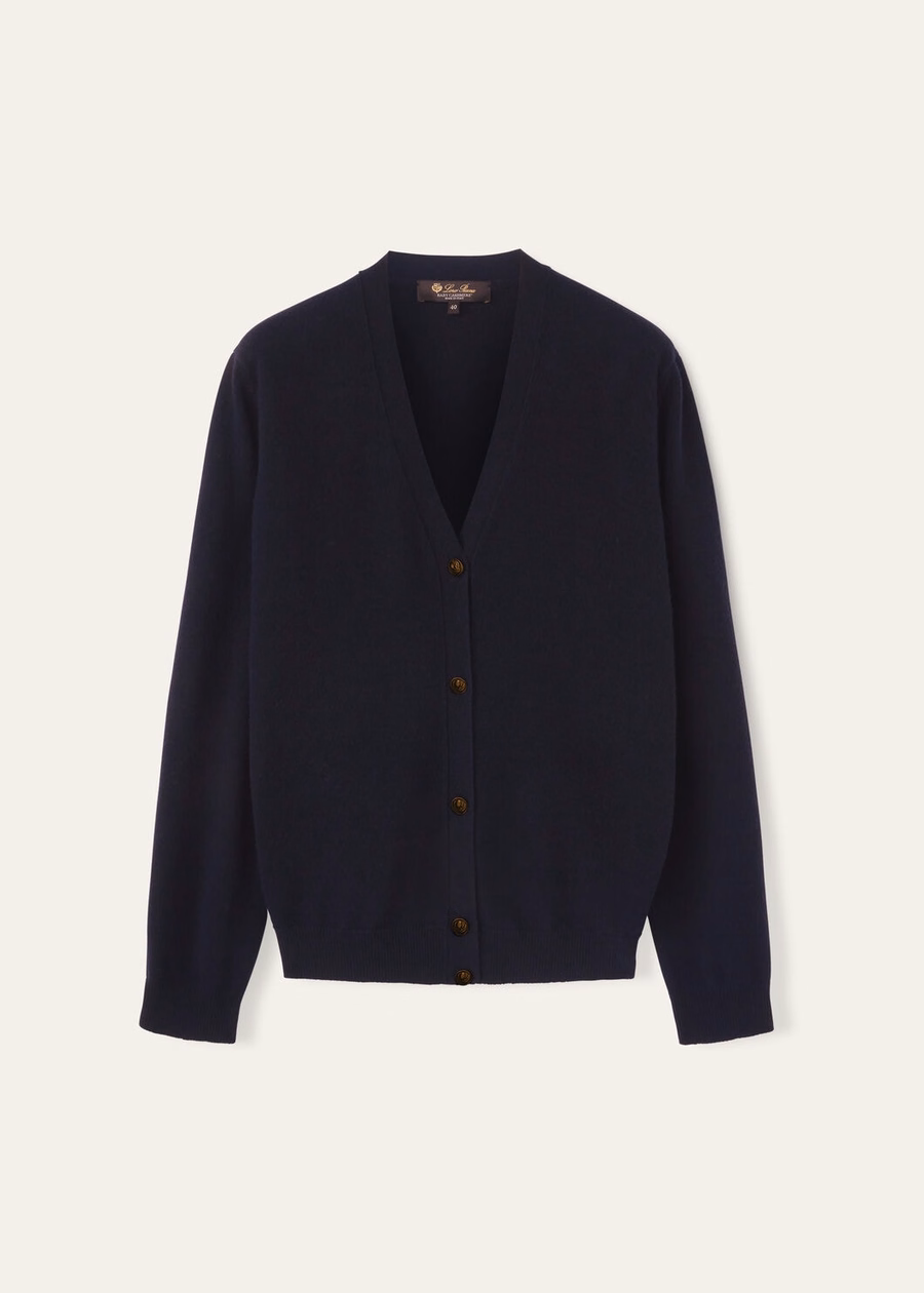 Klassiek babyvestje van kasjmier in marineblauw