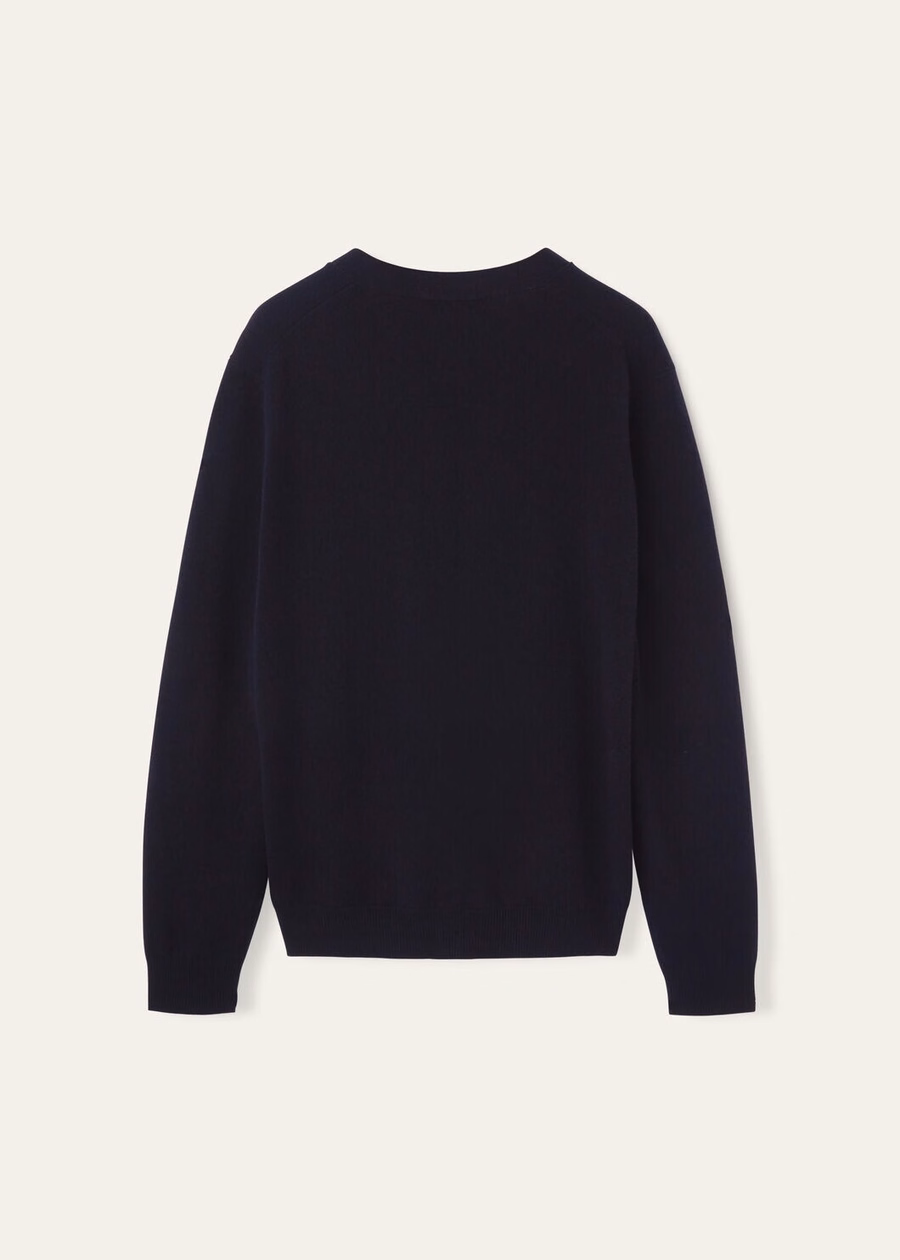 Klassiek babyvestje van kasjmier in marineblauw
