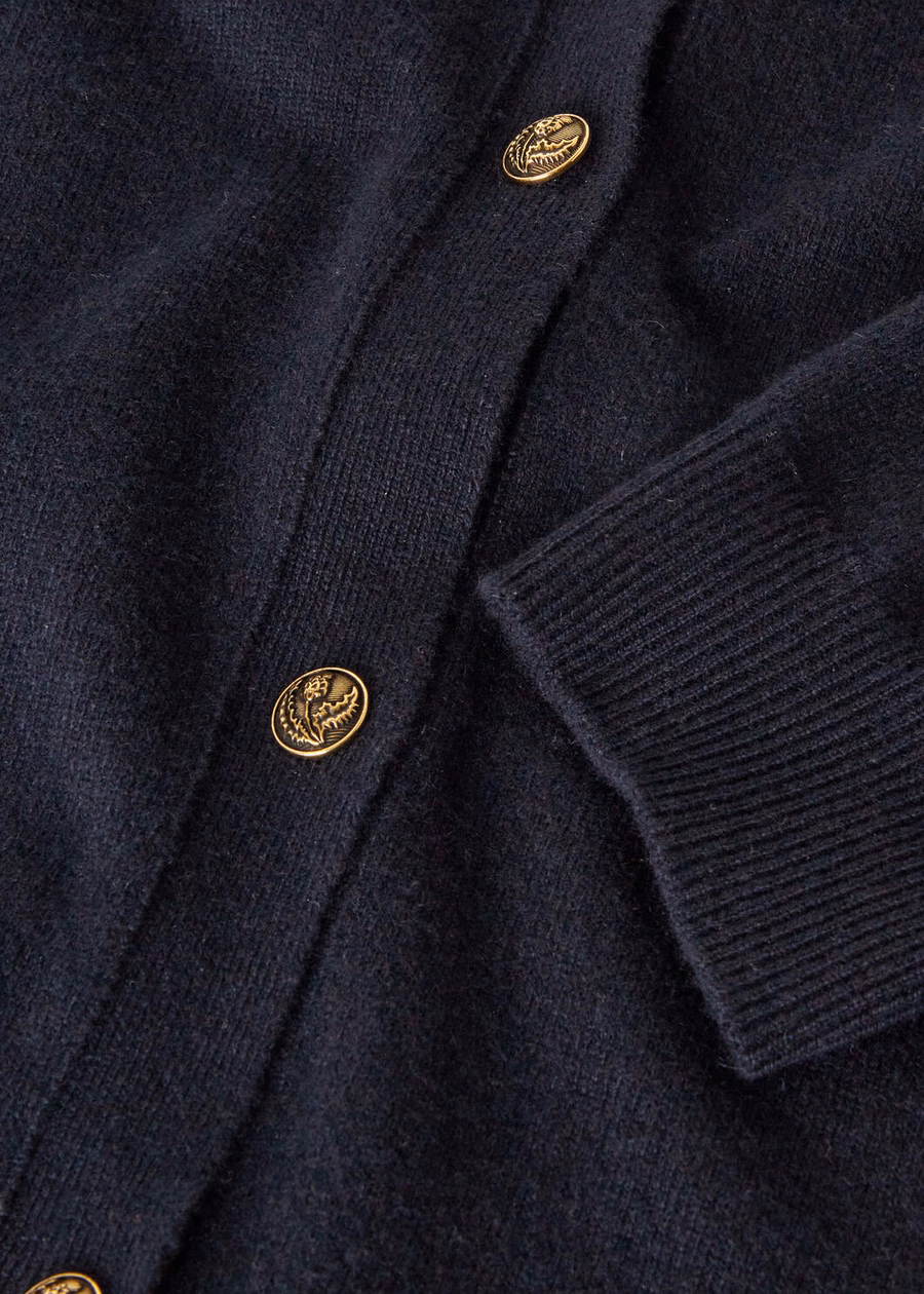 Klassiek babyvestje van kasjmier in marineblauw