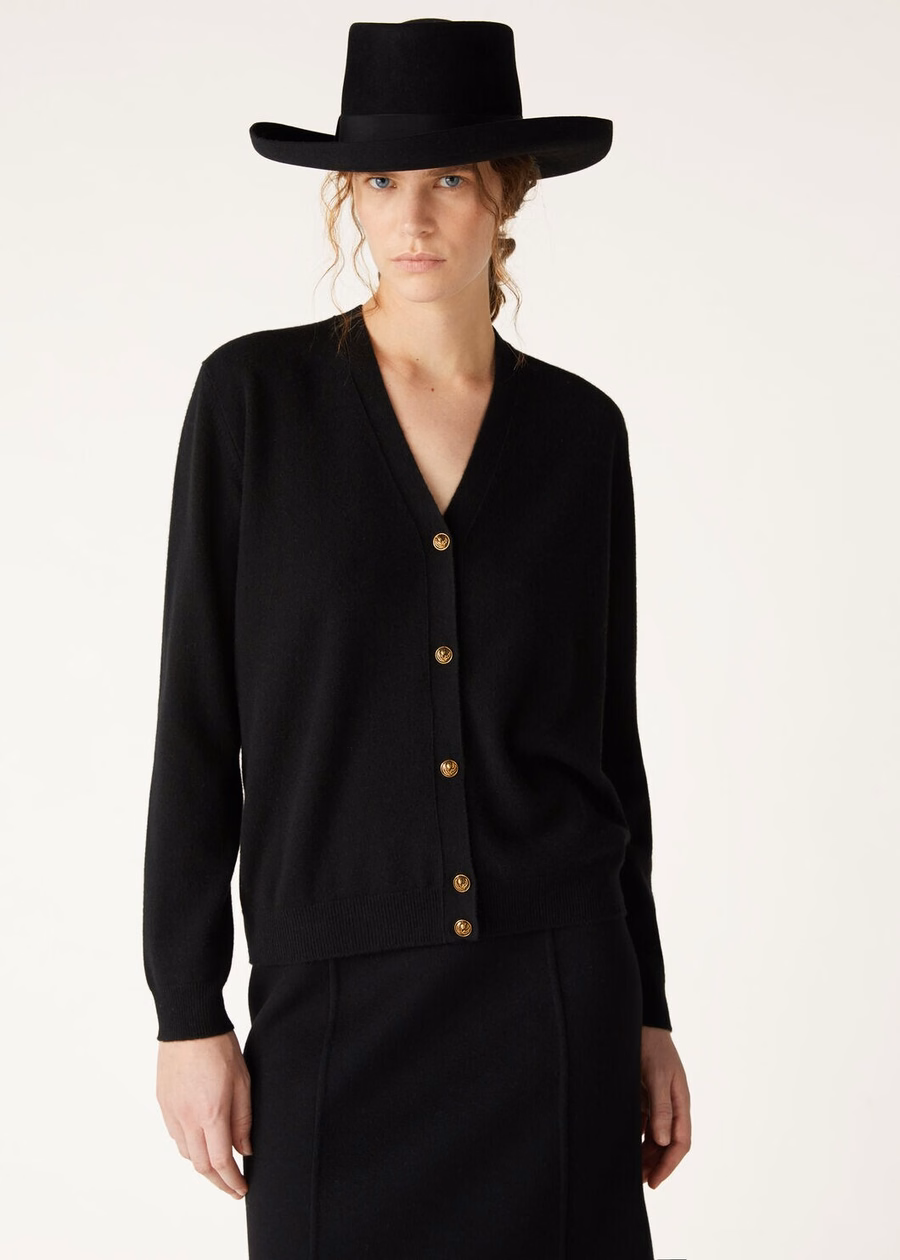 Klassiek babyvestje van kasjmier, zwart
